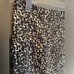 Ann Taylor leopard print skirt tan black olive green size 6